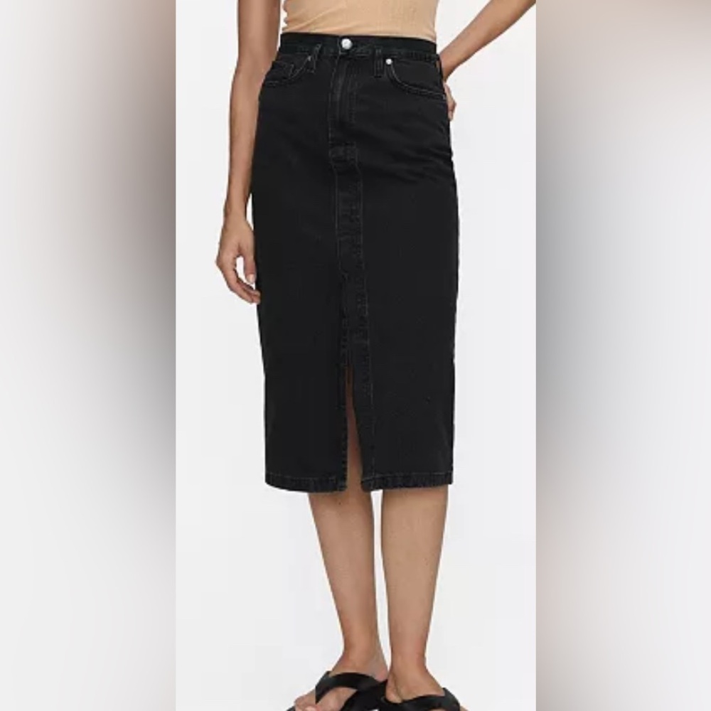 Mango Black Denim Skirt